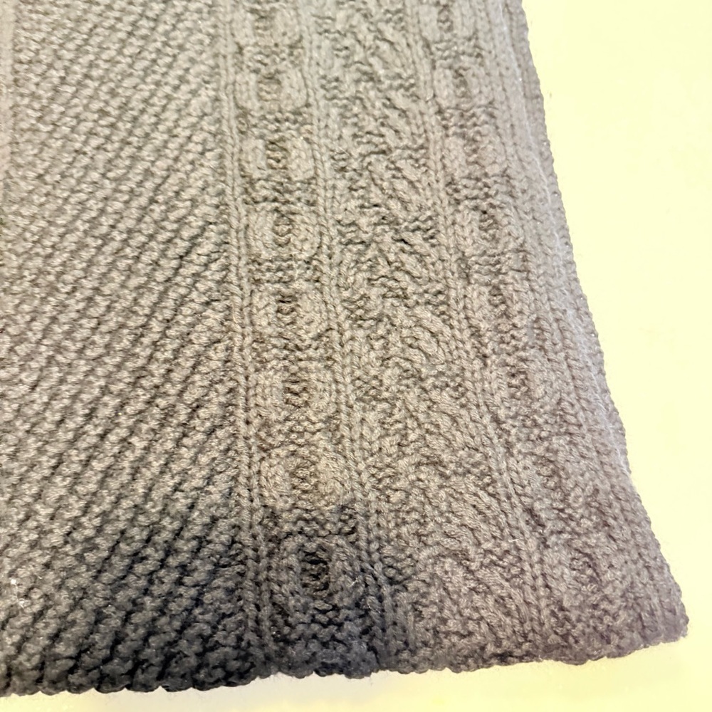 Coach Black Infinity Scarf Wool & Cashmere Chunky Cable Knit  Leather Tag NWT - Picture 8 of 12